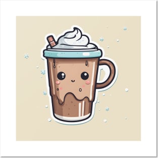 kawaii cup of hot chocolate Posters and Art